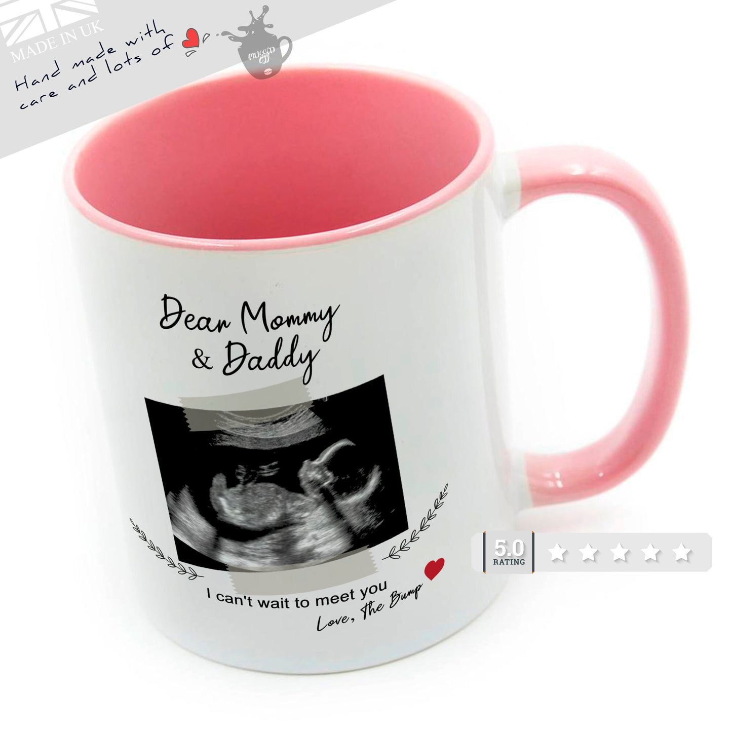 New Baby Scan Mug Pregnancy Announcement Gift For Mum Dad Pregnant New Parents - PERSONALISED