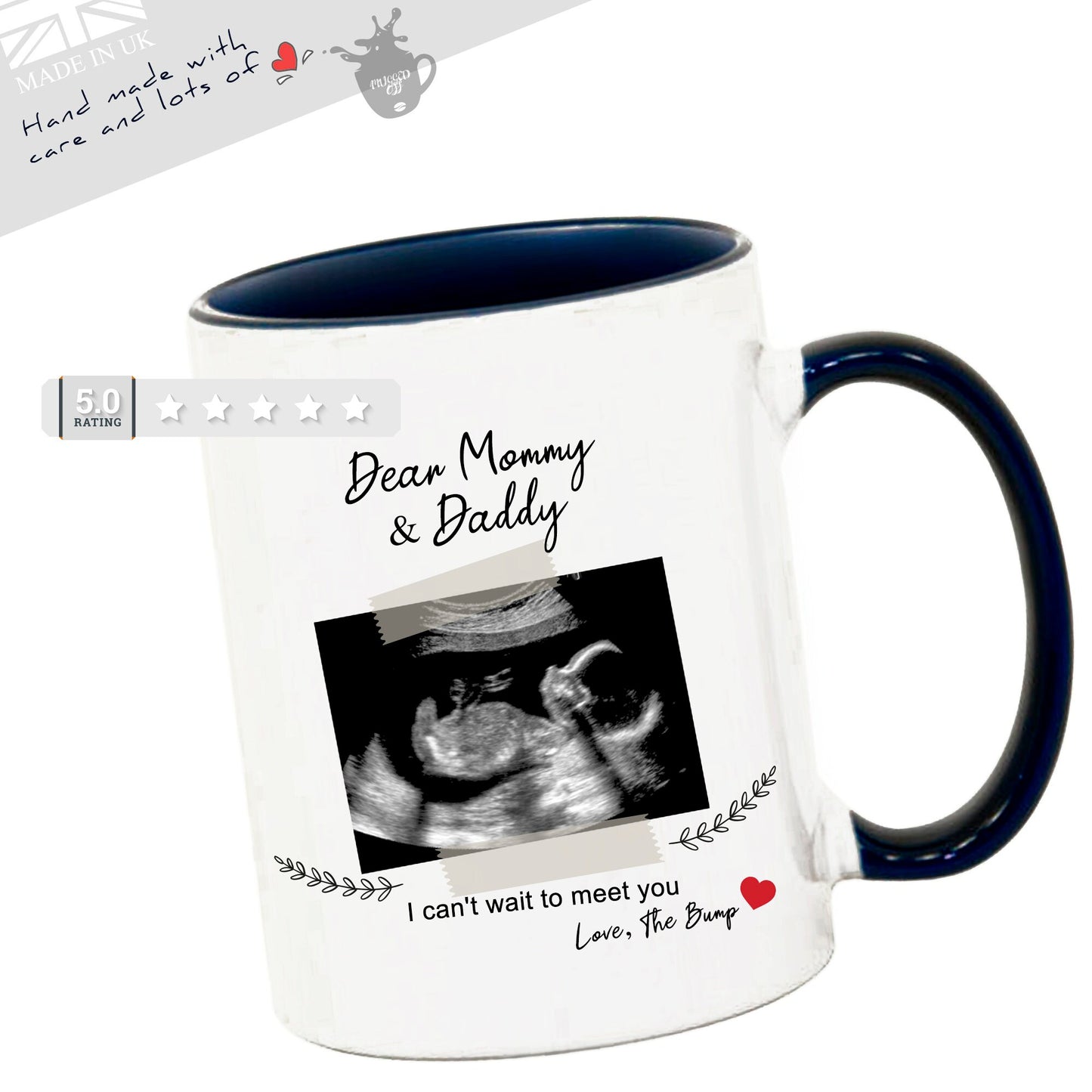 New Baby Scan Mug Pregnancy Announcement Gift For Mum Dad Pregnant New Parents - PERSONALISED