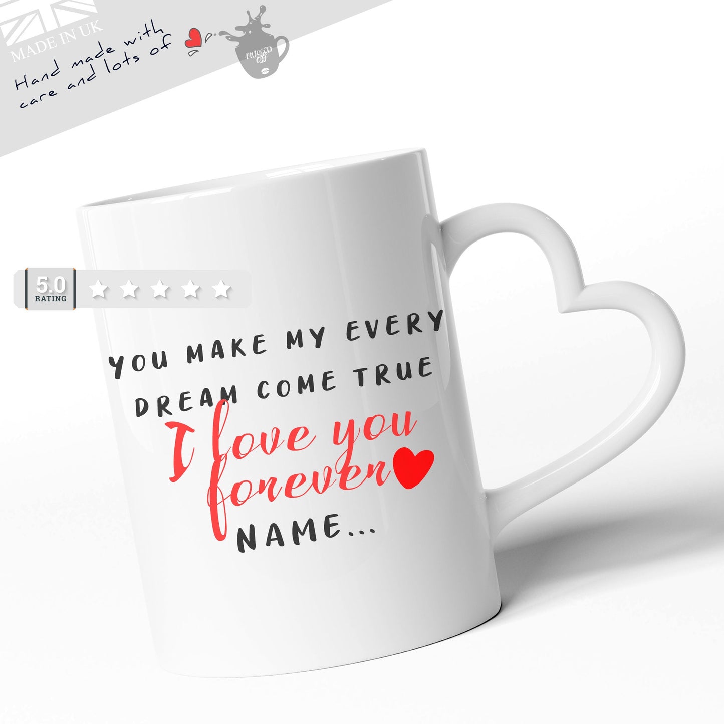 Personalised Valentine's Day Gifts Mug Cup Cups Tea Coffee Mugs - You Make My Every Dream Come True