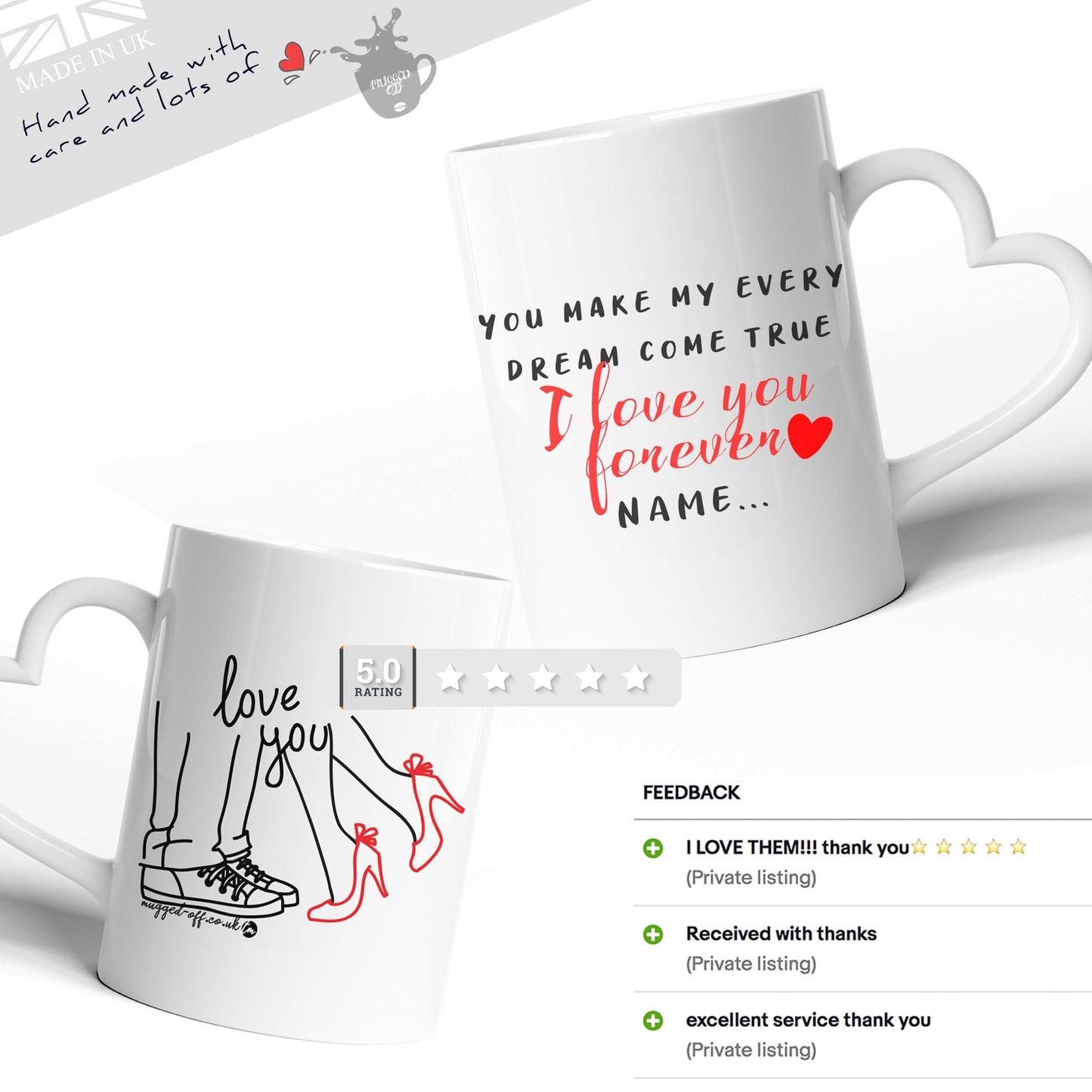 Personalised Valentine's Day Gifts Mug Cup Cups Tea Coffee Mugs - You Make My Every Dream Come True